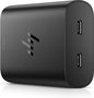 HP Chargeur 65 W GaN USB-C Double Port Compatible Ordinateur Portable et Appareils Mobiles