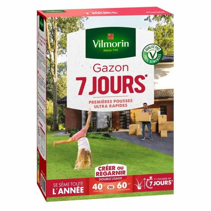 Vilmorin Semences de gazon 7 jours 1 kg Vilmorin Semences de gazon 7 jours 1 kg