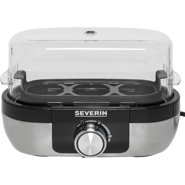 Severin EK 3163 Cuiseur à œufs, 3 œufs, Acier inoxydable brossé/Noir
