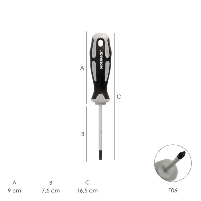 WOLFPACK LINEA PROFESIONAL Tournevis Torx T06 en acier S2 WOLFPACK LINEA PROFESIONAL Tournevis Torx T06 en acier S2