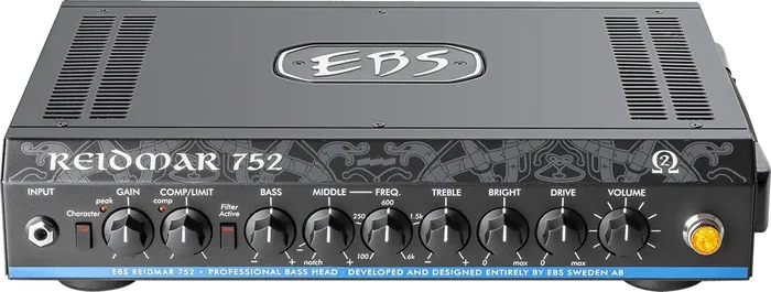 EBS Reidmar 752 Amplificateur de Basse 750W 2 Ohms - Tête d'Ampli Légère avec Préampli Analogique