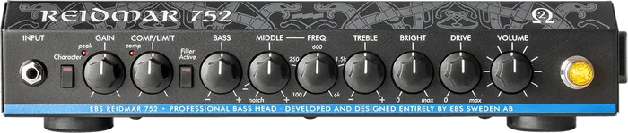 EBS Reidmar 752 Amplificateur de Basse 750W 2 Ohms - Tête d'Ampli Légère avec Préampli Analogique