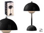 Giftdecor Lampe Champignon Noire 1.5W LED 3 Couleurs 18x30x18 cm avec Batterie Lithium (Set de 4)