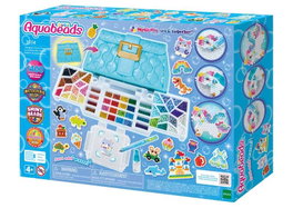 Epoch - Coffret créateur de bijoux avec 1400 perles - Mallette de rangement, pinceau double pointe, spray et gabarits de motifs (Licorne, dinosaure) - Langues: Espagnol, Portugais