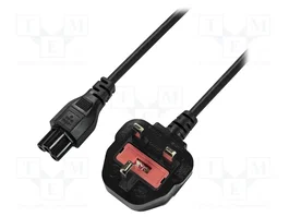 LOGILINK Câble d'alimentation H03VV-F BS 1363 (G) vers IEC C5, 1,8m