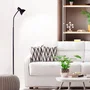 Tom Lampe de Sol Rectiligne - Design Nordique Élégant pour Salon et Chambre - Acier Inoxydable Noir avec Douille E27 LED - Réf. SKD-F010-B