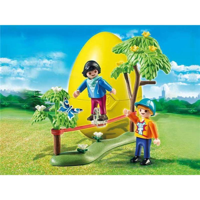 Playmobil 6839 Huevo Pascua - Enfants Équilibristes avec Slackline