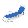 Marbueno 10021 Tumbona Pliable en Acier Bleu Foncé pour Plage et Piscine 187x55x24 cm