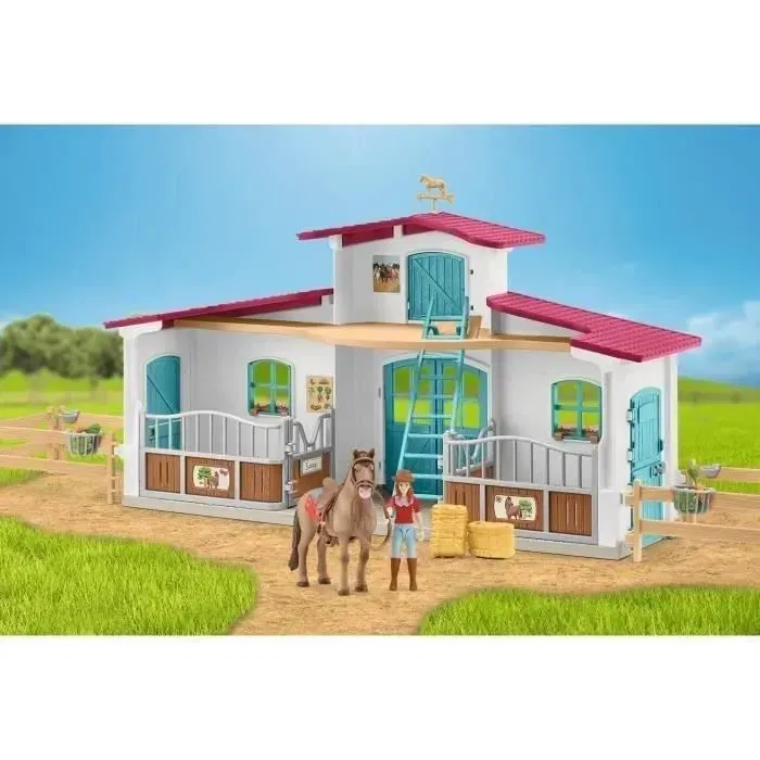 Schleich 72222 Horse Club - Centre Équestre, Coffret de Figurines avec 75 Éléments Dont 1 Cheval, Jeu pour Enfants de 5 Ans