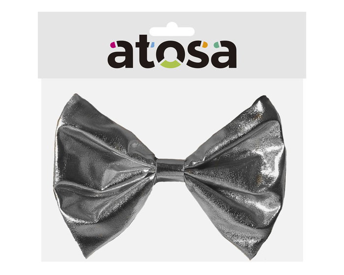 Atosa Nœud Papillon Argenté Brillant pour Déguisement de Gala ou Musicien Atosa Nœud Papillon Argenté Brillant pour Déguisement de Gala ou Musicien