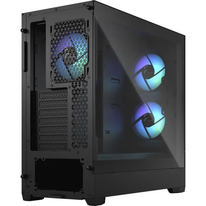 Fractal Design Pop Air RGB Black TG FD-C-POR1A-06 - Boîtier PC ATX Noir avec 3 Ventilateurs RGB, Contrôleur, Port USB 3.1 Type-C, Support Radiateurs