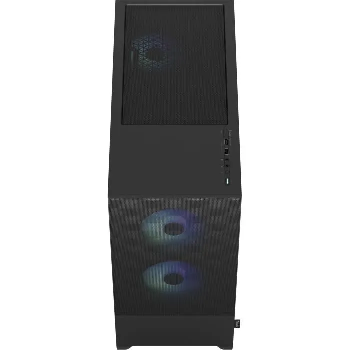 Fractal Design Pop Air RGB Black TG FD-C-POR1A-06 - Boîtier PC ATX Noir avec 3 Ventilateurs RGB, Contrôleur, Port USB 3.1 Type-C, Support Radiateurs