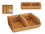 KINVARA Organisateur séparateur en bambou, marron (lot de 6)