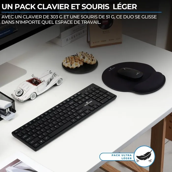 Bluestork Pack clavier et souris sans fil ultra-fin AZERTY Bluestork Pack clavier et souris sans fil ultra-fin AZERTY
