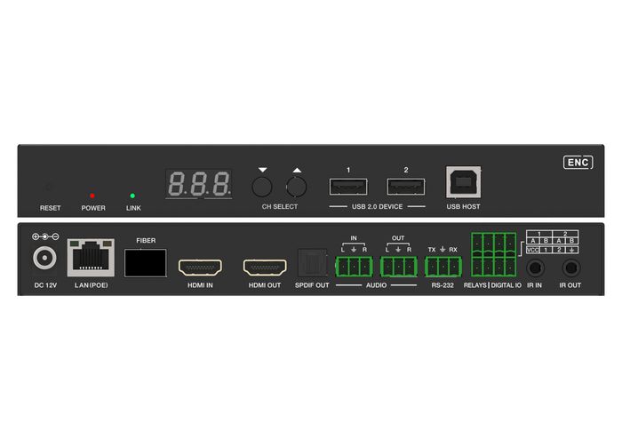Vivolink VLVWIP2000-ENC JPEG2000 4K60 HDR AV sur IP avec KVM et eARC/ARC