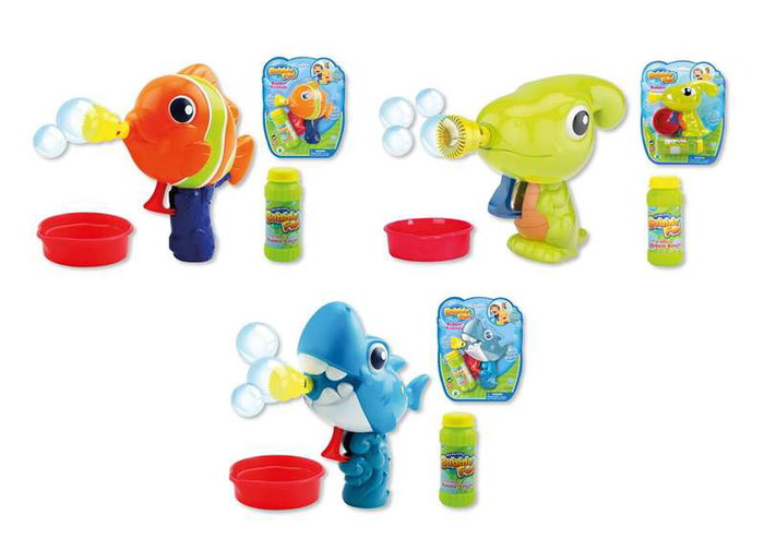 JugaToys Pistolet lanceur de bulles avec bouteille de 60 ml - Modèles surtissus