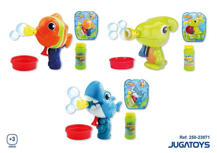 JugaToys Pistolet lanceur de bulles avec bouteille de 60 ml - Modèles surtissus