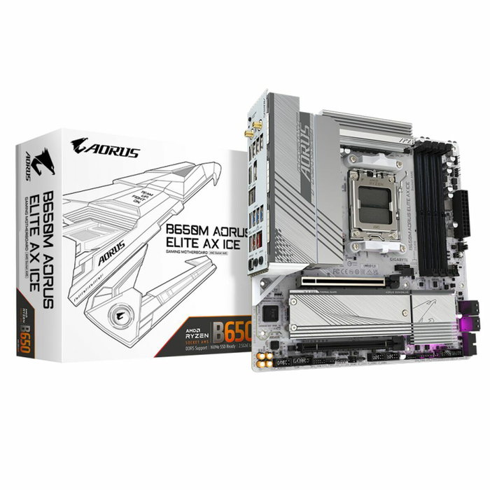 Gigabyte B650M AORUS ELITE AX ICE Micro ATX Blanche
