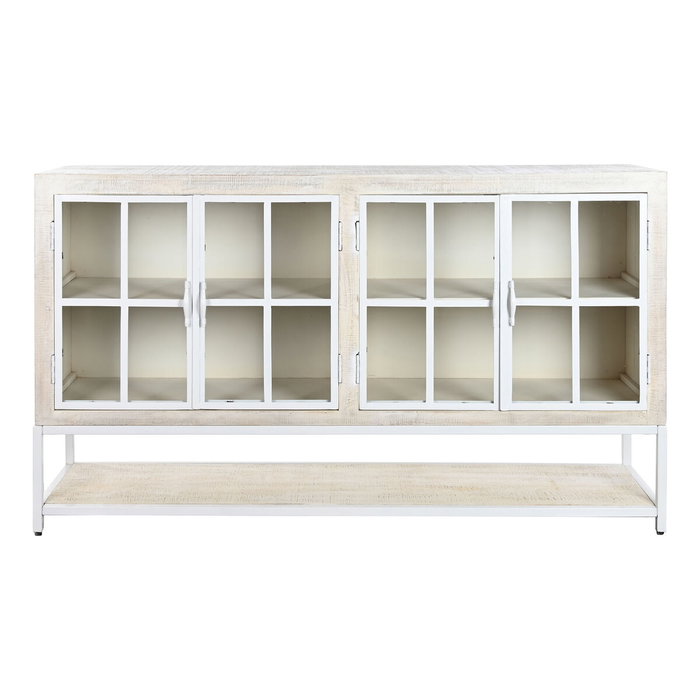 Buffet DKD Home Decor Blanc Métal Bois de manguier 170 x 45 x 100 cm Buffet DKD Home Decor Blanc Métal Bois de manguier 170 x 45 x 100 cm