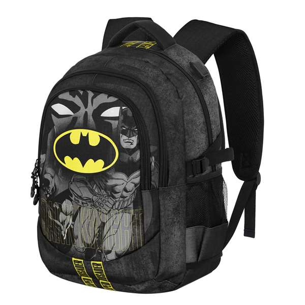 Karactermania Mochila Batman Run Plus Fan Caped - Grande capacité, port USB, matériau Ripstop résistant - 44 x 34 x 21 cm