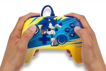 PowerA NSGP0202-01 Manette Améliorée avec Câble pour Nintendo Switch - Sonique Impulsion, 2 Boutons Programmable, Analogues Antifriction, Câble USB-C 3m