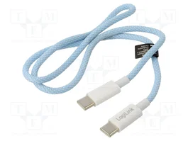 LOGILINK Câble USB 2.0 USB-C vers USB-C, 500mm, bleu