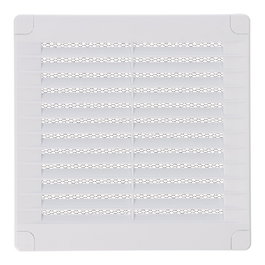 Edm Grille de ventilation carrée avec bouchons et moustiquaire 150x150x7 mm ABS blanc