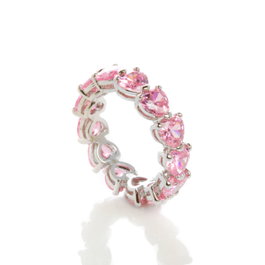 Chiara Ferragni Bague INFI.LOVE RING SIV/PINK HEART CZ Rose, Taille 14