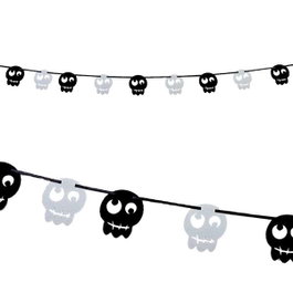 My Other Me Guirlande Calavera en Feutrine Blanc et Noir