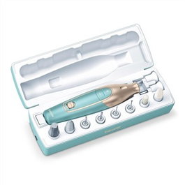 Beurer Set de Manicure et Pédicure Professionnel avec 10 Accessoires, Lumière LED et Batterie au Lithium