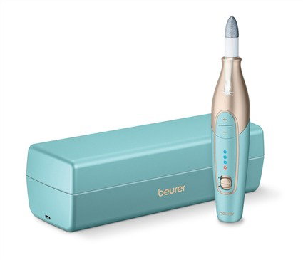 Beurer Set de Manicure et Pédicure Professionnel avec 10 Accessoires, Lumière LED et Batterie au Lithium