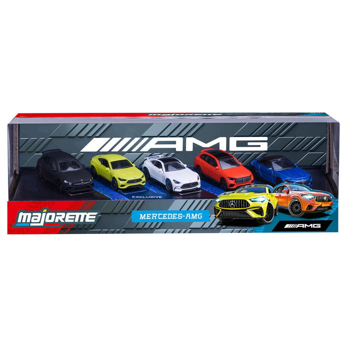 Majorette Coffret Cadeau 5 Véhicules Mercedes-AMG - 2 exclusifs, 1/64
