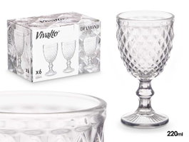 VIVALTO Copa Diamante Transparente 220ml