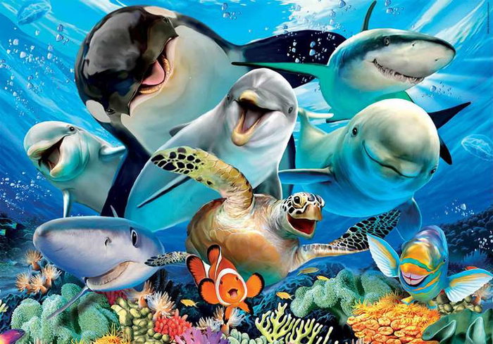 Educa - Puzzle 100 pièces - Selfie sous l'eau - Version espagnole/anglaise