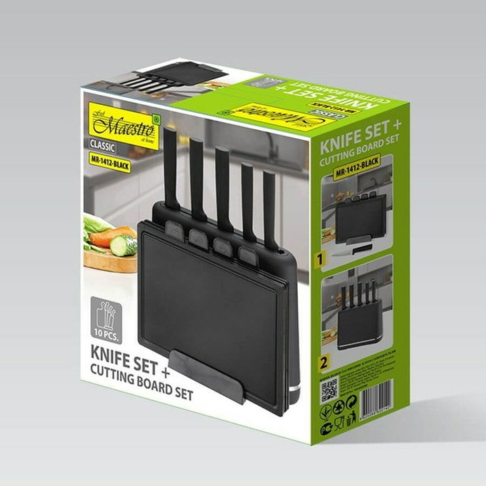 Ensemble de couteaux de cuisine et support Feel Maestro MR-1412-BLACK