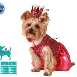 Costume pour chien Princesse rose taille L - Déguisement de fantaisie pour animal en polyester