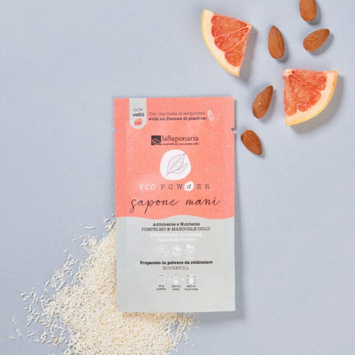 LA SAPONARIA Savon pour les mains Pamplemousse-Amandes en poudre LA SAPONARIA Savon pour les mains Pamplemousse-Amandes en poudre