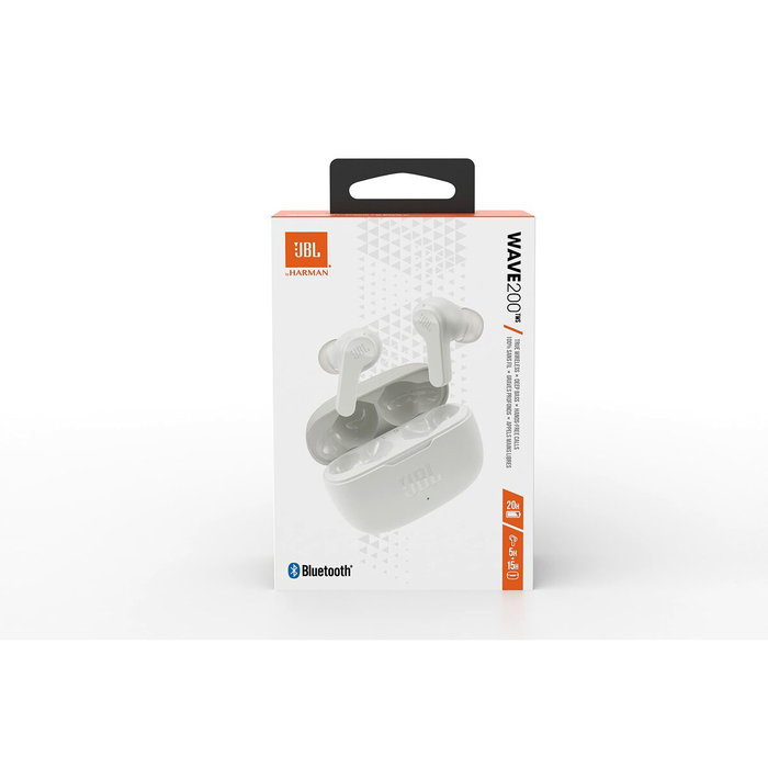 Casques Bluetooth avec Microphone JBL JBLW200TWSWHT Blanc Casques Bluetooth avec Microphone JBL JBLW200TWSWHT Blanc