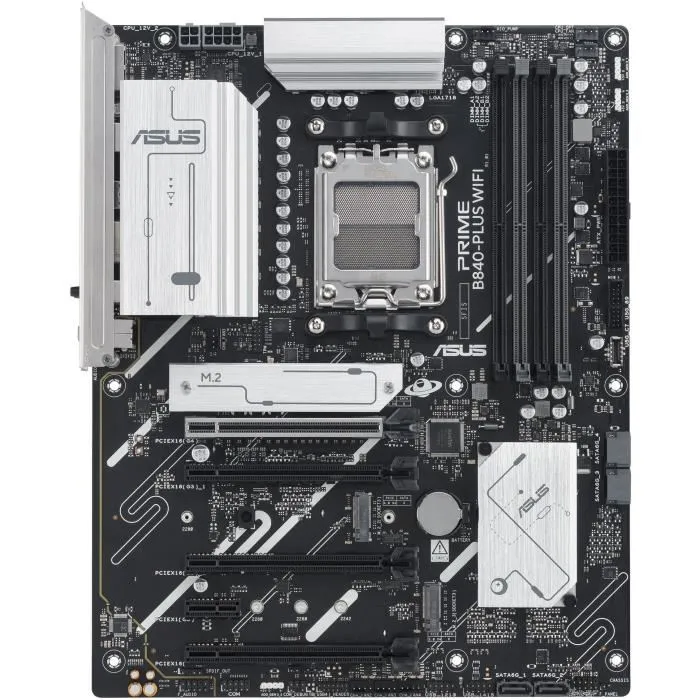 ASUS Carte mère PRIME B840-PLUS WiFi, Socket AM5 (AMD Ryzen 7000/8000/9000), ATX, WiFi 6E, 2.5G Ethernet, DDR5 192 Go, M.2 & SATA III, RAID