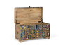 GINER Y COLOMER Baül de Rangement en Bois de Mango Peint à la Main Multicolore - Coffre de Salon avec Intérieur Spacieux