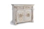 GINER Y COLOMER - Buffet en bois de manguier sculpté à la main, finition blanc vieilli, 2 portes et 2 tiroirs, 120 x 100 x 45 cm