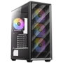 Antec AX85 Boîtier PC Gaming ATX Moyen Tour avec Fenêtre en Verre Trempé et 4 Ventilateurs ARGB Noir