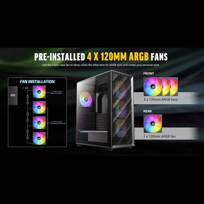 Boîtier ATX semi-tour Antec AX85 ARGB Noir