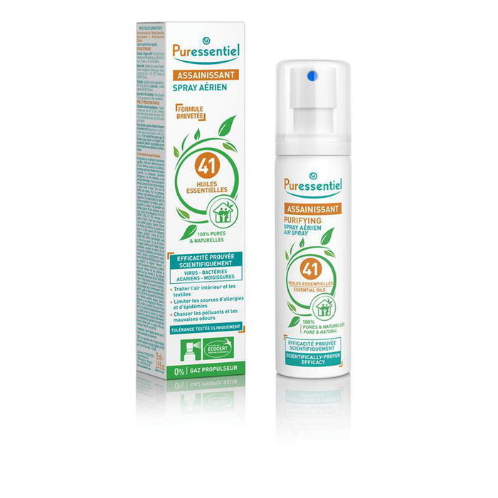Puressentiel Spray Air Purifié 41 - Purificateur d'Air d'Intérieur aux 41 Huiles Essentielles - 75 ml Puressentiel Spray Air Purifié 41 - Purificateur d'Air d'Intérieur aux 41 Huiles Essentielles - 75 ml