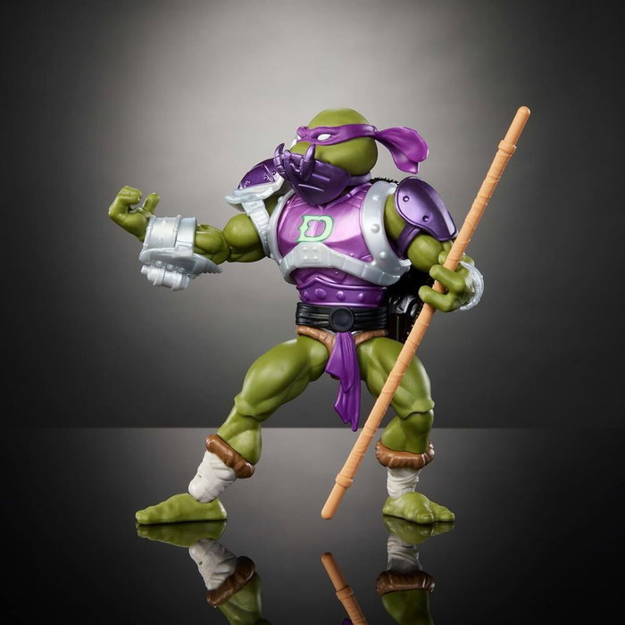 MATTEL Figura Donatello Turtles of Grayskull Masters of the Universe Origins - Figurine articulée 14cm avec accessoires et minicomic