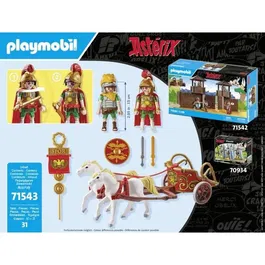 Playmobil 71543 Char Romain et Chevaux avec Personnages Astérix - Set de 31 Pièces avec Brutus - Jouet de Construction dès 5 ans