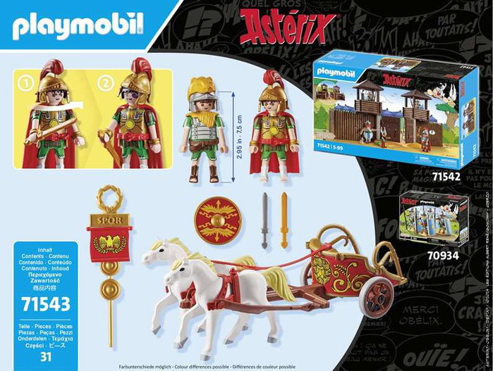 Playmobil Char romain et chevaux Astérix 71543