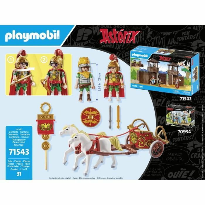 Playmobil Char romain et chevaux Astérix 71543