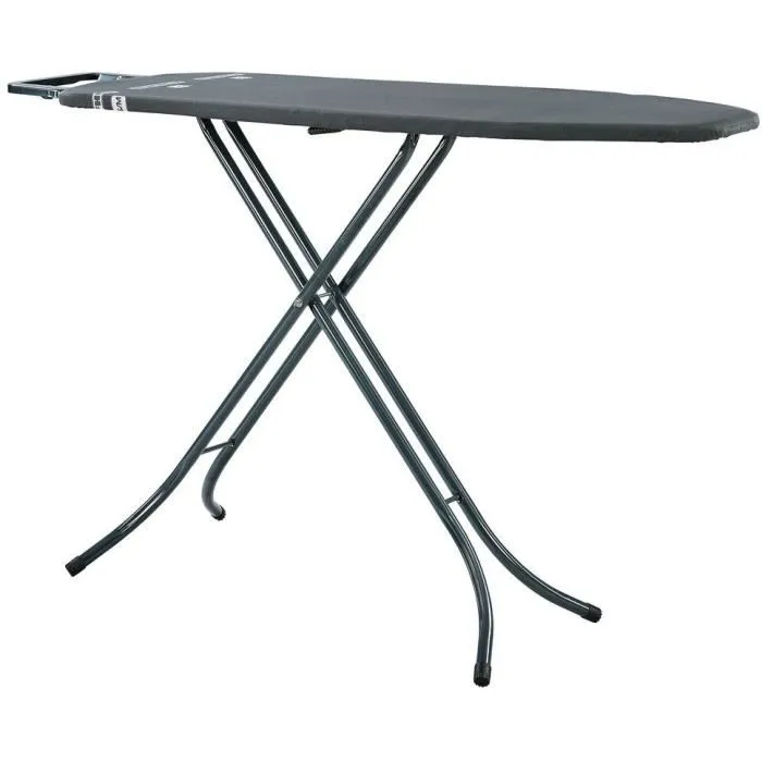 Leifheit Classic M Black - Table à repasser compacte, hauteur réglable 69-88 cm, surface 120x38 cm, couleur anthracite, avec repose-fer et sécurité transport