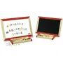 Fisher Price Tableau d'activités éducatif Jeujura avec valisette, ardoise 44 x 30 cm, 76 caractères aimantés, craies et brosse, pour enfants dès 3 ans